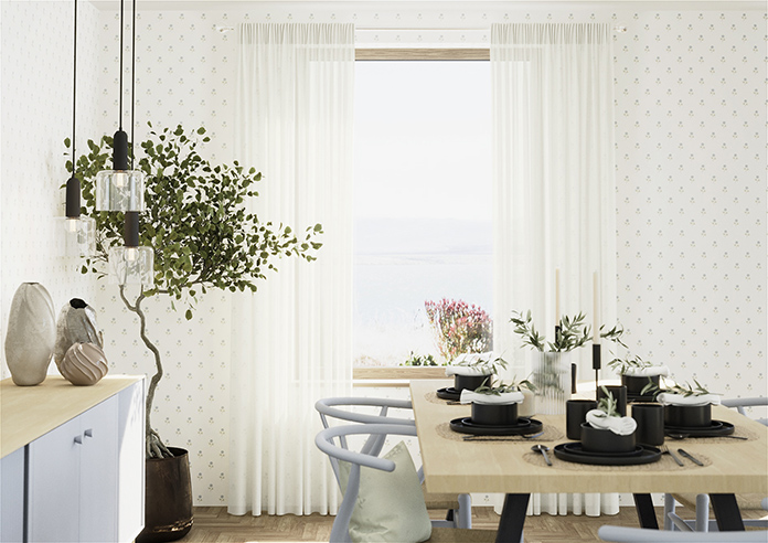 Pavia Voile, White Primrose - Made to Measure Curtains - Image 3